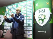 16 November 2008; Republic of Ireland manager Giovanni Trapattoni, standing up during a press conference after squad training. Gannon Park, Malahide, Dublin. Picture credit: David Maher / SPORTSFILE