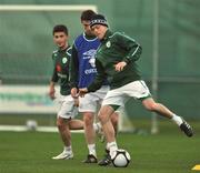 16 November 2008; Republic of Ireland's Damien Duff in action against his team-mate Kevin Foley during squad training. Gannon Park, Malahide, Dublin. Picture credit: David Maher / SPORTSFILE