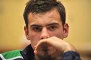 16 November 2008; Republic of Ireland's Darron Gibson speaking to the media during a team mixed zone. Gannon Park, Malahide, Dublin. Picture credit: David Maher / SPORTSFILE