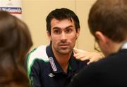 17 November 2008; Northern Ireland's Keith Gillespie speaking to the media during a players’ press conference. Hilton Hotel, Templepatrick, Co Antrim. Picture credit: Oliver McVeigh / SPORTSFILE