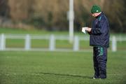 18 November 2008; Head coach Declan Kidney makes some notes during Ireland rugby squad training. Donnybrook Stadium, Dublin. Picture credit: Brendan Moran / SPORTSFILE