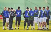 18 November 2008; Republic of Ireland manager Giovanni Trapattoni with his selection of the starting ten players during squad training. Gannon Park, Malahide, Dublin. Picture credit: David Maher / SPORTSFILE