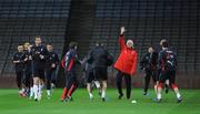 18 November 2008; Poland manager Leo Beenhakker instructs his players during squad training. Croke Park, Dublin. Picture credit: Pat Murphy / SPORTSFILE