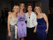 15 November 2008; President Mary McAleese with Cork award winners, from left, Nollaig Cleary, Juliet Murphy and Elaine Harte. TG4 O'Neill's Ladies Football All-Stars Awards, Citywest Hotel, Dublin. Picture credit:  Ray McManus / SPORTSFILE