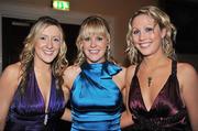 15 November 2008; Fiona Page, left, from Galway, with Angela Walsh, centre, and Eimear O'Regan, both from Cork. TG4 O'Neill's Ladies Football All-Stars Awards, Citywest Hotel, Dublin. Picture credit: Brendan Moran / SPORTSFILE