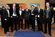 16 November 2008;  St. Patrick's Athletic players, left to right, Gary Dempsey, Stephen Paisley, Ryan Guy, Mark Quigley, Dessie Byrne, Damien Lynch and Keith Fahey. PFAI Awards Banquet 2008, D4 Ballsbridge Court Hotel, Dublin. Picture credit: David Maher / SPORTSFILE