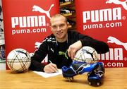 17 November 2008; Northern Ireland star Warren Feeney, pictured at the announcement of his signing with PUMA, the world’s fastest growing sports lifestyle brand. SS Moore, Belfast, Co. Antrim. Picture credit: Oliver McVeigh / SPORTSFILE