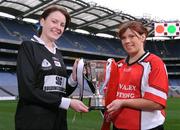 18 November 2008; Intermediate players Sinead Mohan, left, captain of Emyvale, Co. Monaghan, and Lisa Ni Shuibhne, Ballingeary Inchigeela, Cork, ahead of the 2008 Vhi Healthcare All-Ireland Club Finals. The senior, intermediate and junior finals will take place over the coming two weekends. Croke Park, Dublin. Photo by Sportsfile