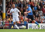 23 July 2015; Ryan Swan, UCD, in action against Kornel Saláta, Slovan Bratislava. UEFA Europa League, Second Qualifying Round, Second Leg, UCD v Slovan Bratislava. UCD Bowl, Belfield, Dublin. Picture credit: Matt Browne / SPORTSFILE