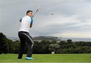 31 July 2015; Ireland's largest golf complex, Deer Park Golf at Howth Castle, has opened the world's first &quot;Poc Fada Golf&quot; course, ahead of the All-Ireland Poc Fada Final. Pictured launching this new game, combining hurling with golf, is Dublin GAA All-Star hurler and TV pundit Liam Rushe. DeerPark Golf & FootGolf, Howth Castle, Dublin. Picture credit: Seb Daly / SPORTSFILE