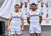 30 July 2015; Ulster's Paddy Jackson, left, and Jared Payne in attendance at the Ulster Rugby 2015/16 season kit launch. Kingspan Stadium, Ravenhill Park, Belfast. Picture credit: Ramsey Cardy / SPORTSFILE
