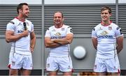 30 July 2015; Ulster's Tommy Bowe, left, Rory Best, centre, and Andrew Trimble in attendance at the Ulster Rugby 2015/16 season kit launch. Kingspan Stadium, Ravenhill Park, Belfast. Picture credit: Ramsey Cardy / SPORTSFILE