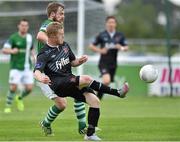 31 July 2015; Daryl Horgan, Dundalk, in action against Ryan McEvoy, Bray Wanderers. SSE Airtricity League Premier Division, Bray Wanderers v Dundalk. Carlisle Grounds, Bray, Co. Wicklow. Picture credit: Matt Browne / SPORTSFILE