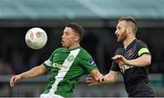31 July 2015; Chris Lyons, Bray Wanderers, in action against Stephen O’Donnell, Dundalk. SSE Airtricity League Premier Division, Bray Wanderers v Dundalk. Carlisle Grounds, Bray, Co. Wicklow. Picture credit: Matt Browne / SPORTSFILE