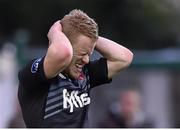 31 July 2015; Daryl Horgan, Dundalk, reacts after missing a shot at goal. SSE Airtricity League Premier Division, Bray Wanderers v Dundalk. Carlisle Grounds, Bray, Co. Wicklow. Picture credit: Matt Browne / SPORTSFILE
