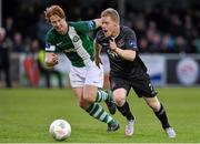 31 July 2015; Daryl Horgan, Dundalk, in action against Hugh Douglas, Bray Wanderers. SSE Airtricity League Premier Division, Bray Wanderers v Dundalk. Carlisle Grounds, Bray, Co. Wicklow. Picture credit: Matt Browne / SPORTSFILE