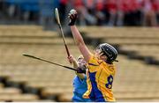 1 August 2015; Kate Lynch, Clare, in action against Laoise Quinn, Dublin. Liberty Insurance Senior Camogie Championship Play-Off, Clare v Dublin. Semple Stadium, Thurles, Co. Tipperary. Picture credit: Matt Browne / SPORTSFILE