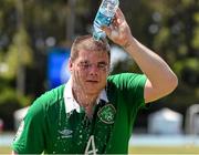 1 August 2015; Team Ireland’s Robert Byrne, a member of Bray Lakers Special Olympics Club, from Monasterevin, Co Kildare, cools down after the game. Team Ireland v SO GB.  'Football 11-a-side' semi final at the Drake Stadium. Ireland were beaten 4-2 and go for a Bonze medal in their next game. Special Olympics World Summer Games, Los Angeles, California, United States. Picture credit: Ray McManus / SPORTSFILE