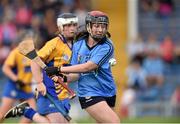 1 August 2015; Martha O'Donoghue, Dublin, in action against Emma O'Connell, Clare. Liberty Insurance Senior Camogie Championship Play-Off, Clare v Dublin. Semple Stadium, Thurles, Co. Tipperary. Picture credit: Matt Browne / SPORTSFILE