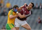 1 August 2015; Michael Murphy, Donegal, contests a dropping ball with Finian Hanley, Galway. GAA Football All-Ireland Senior Championship, Round 4B, Donegal v Galway. Croke Park, Dublin. Picture credit: Brendan Moran / SPORTSFILE