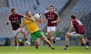 1 August 2015; Michael Lundy, Galway, supported by team-mate Gary Sice, right, dispossesses Neil McGee, Donegal. GAA Football All-Ireland Senior Championship, Round 4B, Donegal v Galway. Croke Park, Dublin. Picture credit: Brendan Moran / SPORTSFILE