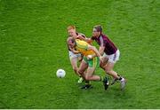 1 August 2015; Neil Gallagher, Donegal, in action against Adrian Varley, left, and Gary O'Donnell, Galway. GAA Football All-Ireland Senior Championship, Round 4B, Donegal v Galway. Croke Park, Dublin. Picture credit: Dáire Brennan / SPORTSFILE