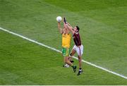 1 August 2015; Michael Murphy, Donegal, in action against Finian Hanley, Galway. GAA Football All-Ireland Senior Championship, Round 4B, Donegal v Galway. Croke Park, Dublin. Picture credit: Dáire Brennan / SPORTSFILE