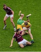 1 August 2015; Hugh McFadden, Donegal, in action against Gary O'Donnell, Galway. GAA Football All-Ireland Senior Championship, Round 4B, Donegal v Galway. Croke Park, Dublin. Picture credit: Dáire Brennan / SPORTSFILE