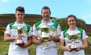 1 August 2015; Winners of the M Donnelly All-Ireland Poc Fada Finals, from left, Shaun Murray, Waterford, U16 hurling, Brendan Cummins, Tipperary, Senior hurling, and Sarah Healy, Galway, U16 camogie. Annaverna Mountain, Ravensdale, Co. Louth. Picture credit: Piaras Ó Mídheach / SPORTSFILE
