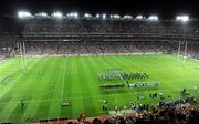 15 November 2008; A general view of Croke Park as both teams line up ahead of the national anthems. Guinness Autumn Internationals, Ireland v New Zealand, Croke Park, Dublin. Picture credit: Stephen McCarthy / SPORTSFILE