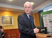 20 November 2008; Republic of Ireland manager Giovanni Trapattoni arrives for a press conference. Radisson SAS Hotel Dublin Airport, Dublin. Picture credit: Brian Lawless / SPORTSFILE