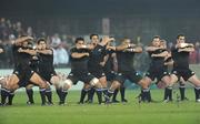 18 November 2008; New Zealand players perform the Haka before the match. Zurich Challenge Match, Munster v New Zealand, Thomond Park, Limerick. Picture credit: Diarmuid Greene / SPORTSFILE