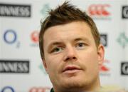 21 November 2008; Ireland team captain Brian O'Driscoll speaking to the media during the team media conference. Jury's Croke Park Hotel, Dublin. Picture credit: Pat Murphy / SPORTSFILE