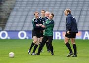 21 November 2008; Ireland players, from left, Geordan Murphy, Marcus Horan, Tomas O'Leary and Stephen Ferris play about with a gaelic football during the team Captain's Run. Croke Park, Dublin. Picture credit: Brendan Moran / SPORTSFILE