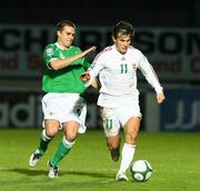 19 November 2008; Peter Halmosi, Hungary, in action against David Healy, Northern Ireland. Senior International Friendly, Northern Ireland v Hungary. Windsor Park, Belfast. Picture credit: Oliver McVeigh / SPORTSFILE