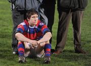 21 November 2008; A dejected Martin Dufficy, Clontarf, after the game. Leinster Senior League Cup Final, Clontarf v Lansdowne, Donnybrook Stadium, Dublin. Picture credit: Stephen McCarthy / SPORTSFILE