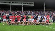 26 July 2015; The Cork panel. GAA Hurling All-Ireland Senior Championship, Quarter-Final, Galway v Cork. Semple Stadium, Thurles, Co. Tipperary. Picture credit: Dáire Brennan / SPORTSFILE