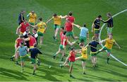 1 August 2015; The Donegal team during their warm-up before the game. GAA Football All-Ireland Senior Championship, Round 4B, Donegal v Galway. Croke Park, Dublin. Picture credit: Dáire Brennan / SPORTSFILE