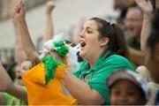 2 August 2015; Team Ireland volunteer Reena Dowling, from Ardfert, Co Kerry, celebrates a late score, for Team Ireland, during the BB Basketball Team Division F.02 Final, SO Mexico v SO Ireland at the Galen Center. Special Olympics World Summer Games, Los Angeles, California, United States. Picture credit: Ray McManus / SPORTSFILE