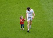 1 August 2015; Tyrone's Joe McMahon leaves the pitch with his three year old daughter Aoibhe after the game. GAA Football All-Ireland Senior Championship, Round 4B, Sligo v Tyrone. Croke Park, Dublin. Picture credit: Dáire Brennan / SPORTSFILE
