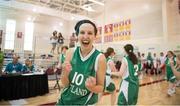 2 August 2015; Team Ireland’s Sarah Byrne, a member of Palmerstown Wildcats Special Olympics Club, from Clondalkin, Dublin, celebrates the 19-17 win in the BB Basketball Team Division F.02 Final, SO Mexico v SO Ireland at the Galen Center. Special Olympics World Summer Games, Los Angeles, California, United States. Picture credit: Ray McManus / SPORTSFILE