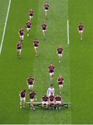 1 August 2015; The Galway team make their way to the team photo before the game. GAA Football All-Ireland Senior Championship, Round 4B, Donegal v Galway. Croke Park, Dublin. Picture credit: Dáire Brennan / SPORTSFILE
