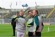 2 August 2015; Kerry players, from left, Barry John Keane, Aidan O'Mahony and Colm Cooper ahead of the GAA Football All-Ireland Senior Championship Quarter-Final, Kerry v Kildare. Croke Park, Dublin. Picture credit: Piaras Ó Mídheach / SPORTSFILE