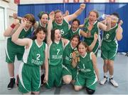 2 August 2015; The Team Ireland squad, back row left to right, Linda McGowan, Sarah Byrne, Laura Reynolds, Michelle Stynes, Laura Mangan and Nichola Farrell, front row, left to right, Clare Nolan, Megan Reynolds, Ann Marie Cooney and Amy Duffy who won the Gold Medal in the BB Basketball Team Division F.02 Final, SO Mexico v SO Irelane at the Galen Center. Special Olympics World Summer Games, Los Angeles, California, United States. Picture credit: Ray McManus / SPORTSFILE