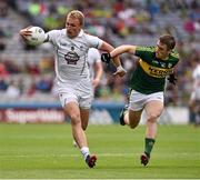 2 August 2015; Tommy Moolick, Kildare, in action against Stephen O'Brien, Kerry. GAA Football All-Ireland Senior Championship Quarter-Final, Kerry v Kildare. Croke Park, Dublin. Picture credit: David Maher / SPORTSFILE