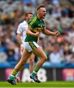 2 August 2015; Barry John Keane, Kerry, celebrates scoring his side's fourth goal of the game. GAA Football All-Ireland Senior Championship Quarter-Final, Kerry v Kildare. Croke Park, Dublin. Picture credit: Ramsey Cardy / SPORTSFILE
