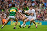 2 August 2015; Padraig Fogarty, Kildare, in action against Aidan O Mahoney and Paul Galvin, Kerry. GAA Football All-Ireland Senior Championship Quarter-Final, Kerry v Kildare. Croke Park, Dublin. Picture credit: Piaras Ó Mídheach / SPORTSFILE