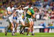 2 August 2015; James O'Donoghue, Kerry, is tackled by Eoin Doyle, Kildare. GAA Football All-Ireland Senior Championship Quarter-Final, Kerry v Kildare. Croke Park, Dublin. Picture credit: Ramsey Cardy / SPORTSFILE