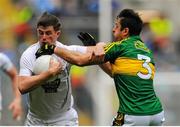 2 August 2015; Pádraig Fogarty, Kildare, in action against Aidan O'Mahony, Kerry. GAA Football All-Ireland Senior Championship Quarter-Final, Kerry v Kildare. Croke Park, Dublin. Picture credit: Eoin Noonan / SPORTSFILE