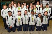 3 August 2015; Members of the Ireland team arrive home from the European Youth Olympics. Dublin Airport, Dublin. Picture credit: Cody Glenn / SPORTSFILE